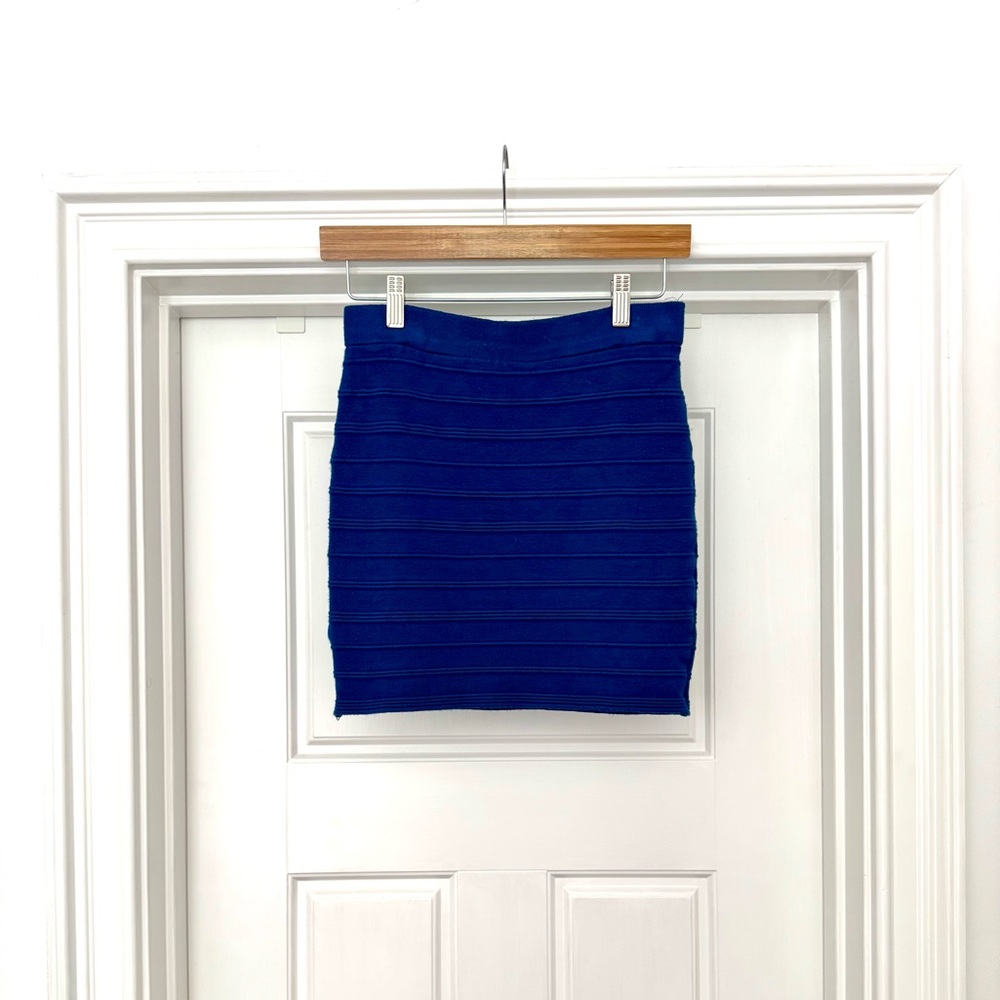 Forever 21 Blue Ribbed Mini Skirt